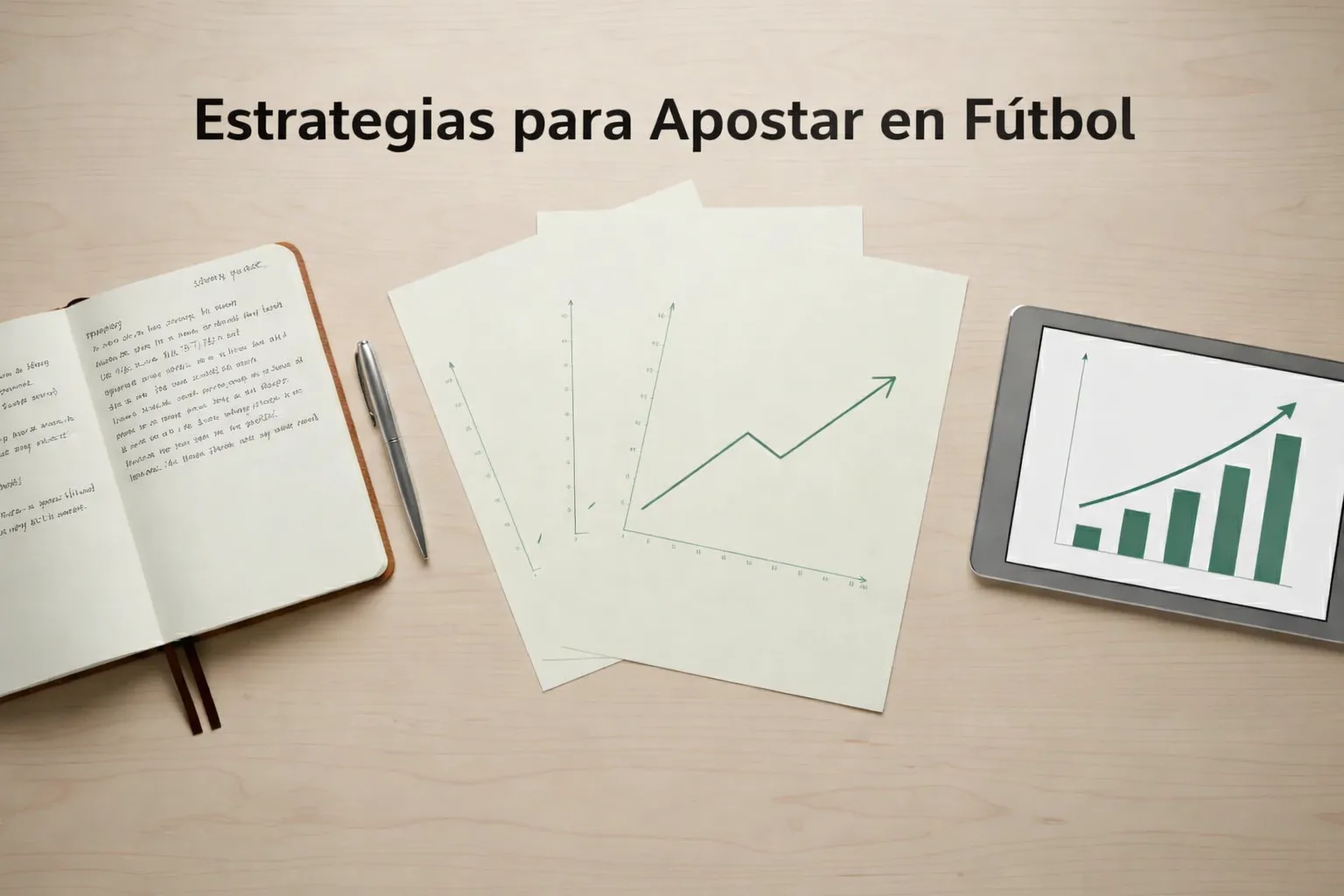 Mesa de trabajo con gráficos de rendimiento deportivo y libreta de análisis
