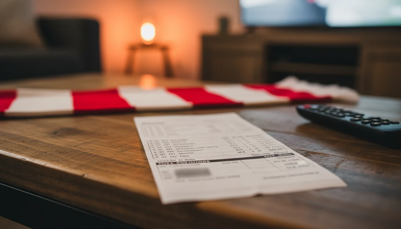 Boleto de apuesta sencilla sobre mesa