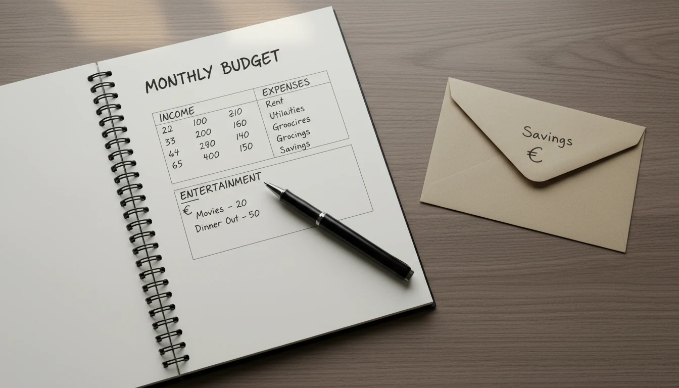 Libreta con presupuesto de apuestas organizado