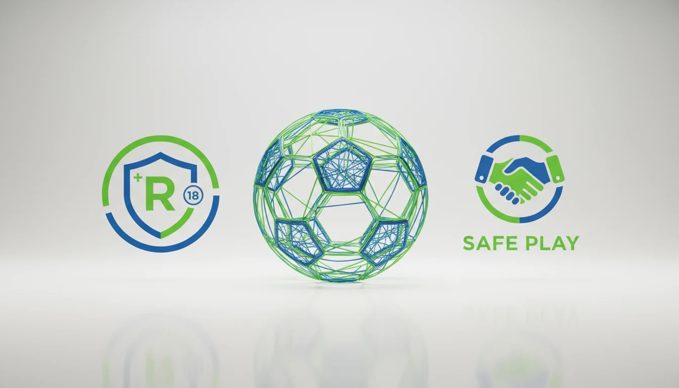 Símbolo de juego responsable con balón de fútbol